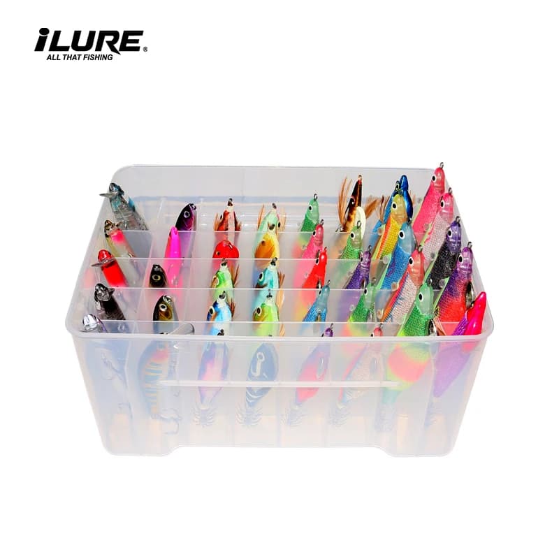 40 Grid Multifunction Fishing Equipment Box Squid Jig Esca dura Minnow Organizer Webfoot Polpo Egi Storage boxes Fishing equipment