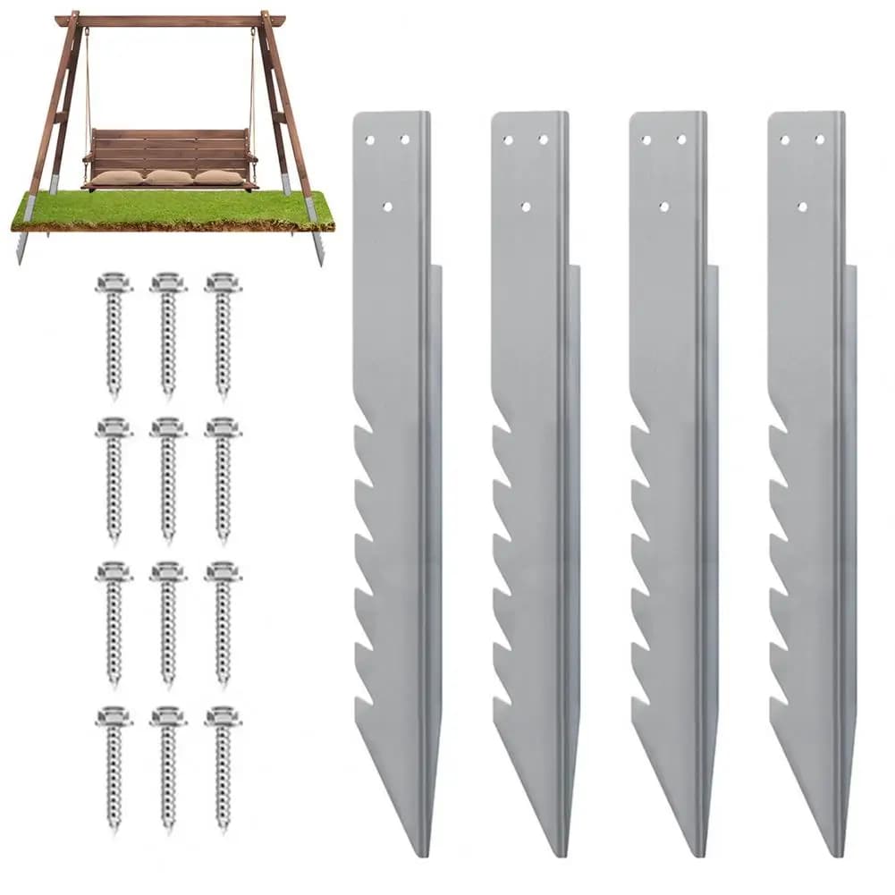 Repair Kit for Fencing Poles Rust Resistant Alts Set Mounting Screws Easy to Install Ground Poles for Heavy Duty Steel Fence Poles
