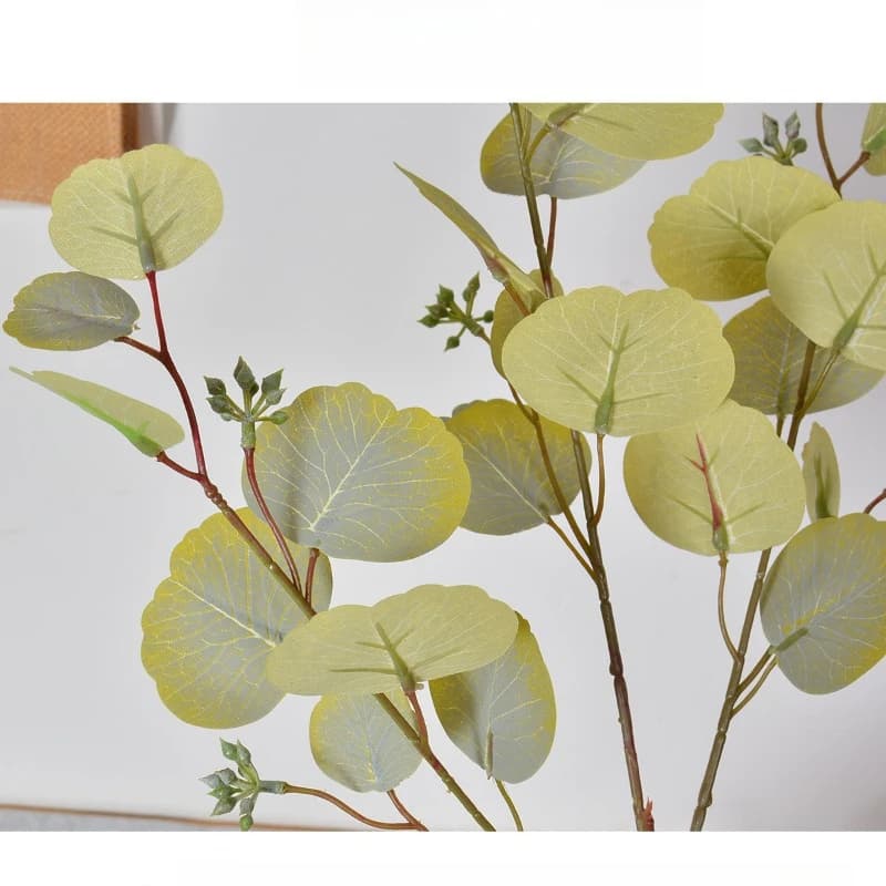 10 Pezzi Foglie di Seta Artificiali, Piante Verdi Simulate, Decorazione Floreale per Auditorium, Rami di Eucalipto con Foglie Rotonde e Frutti