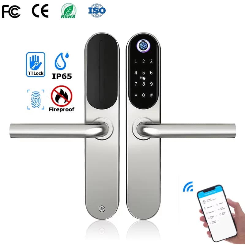 Serratura intelligente digitale in acciaio inossidabile 304 Porta scorrevole in alluminio Sicurezza domestica senza chiave TUYA TTlock Serratura impermeabile