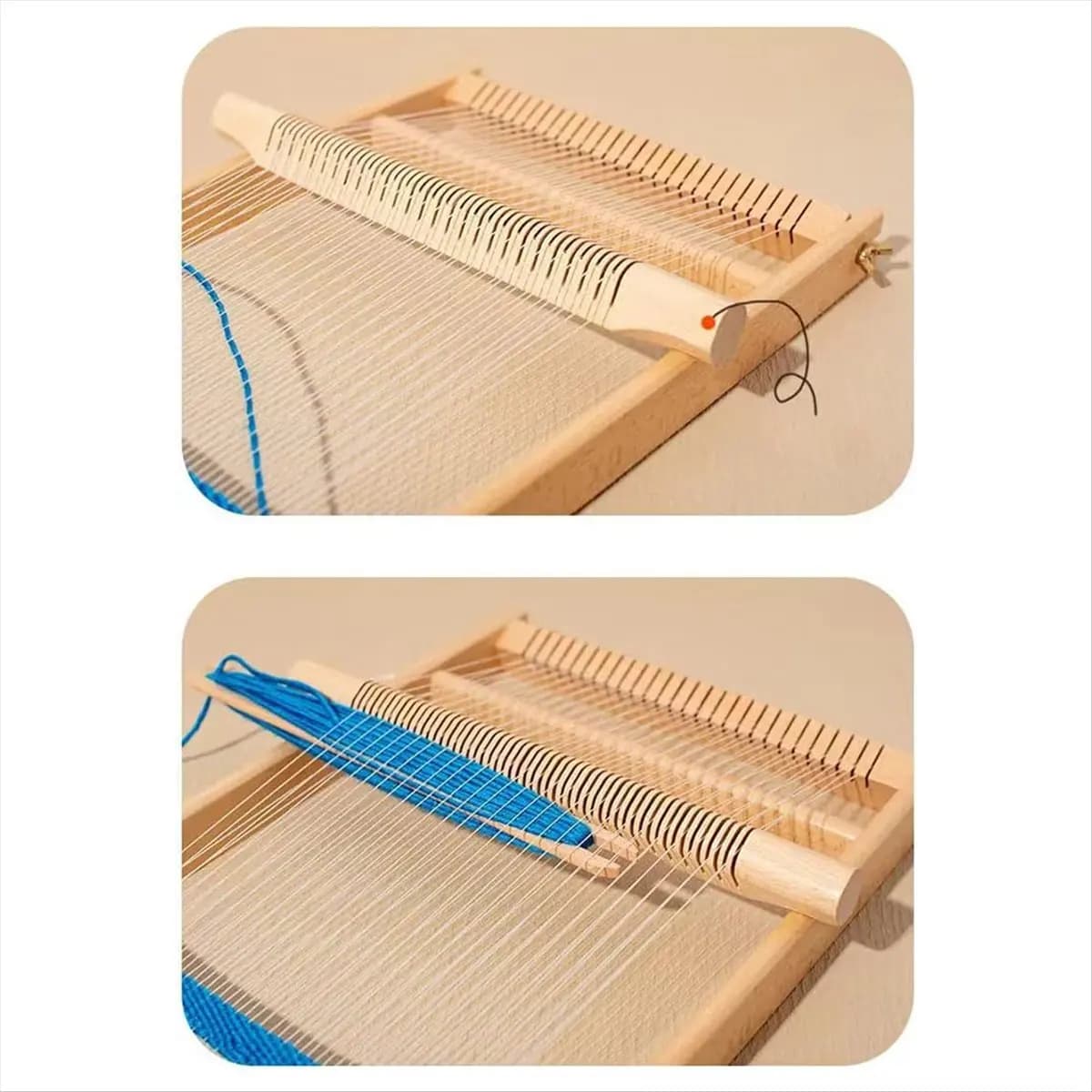 A72P Weaving- Kit, 15.6 Inch H X 9.85 Inch W Wooden Tapestry Looms, DIY Hand-Knitting Weaving Machine
