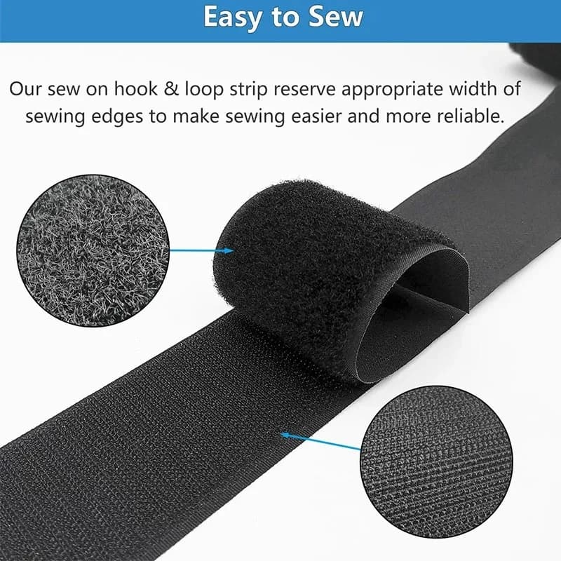 Nastro in velcro da cucire da 1-10 m | Cinghia Magica in Nylon Non Adesiva 20-50mm | Chiusura a strappo resistente per abbigliamento/borse fai da te