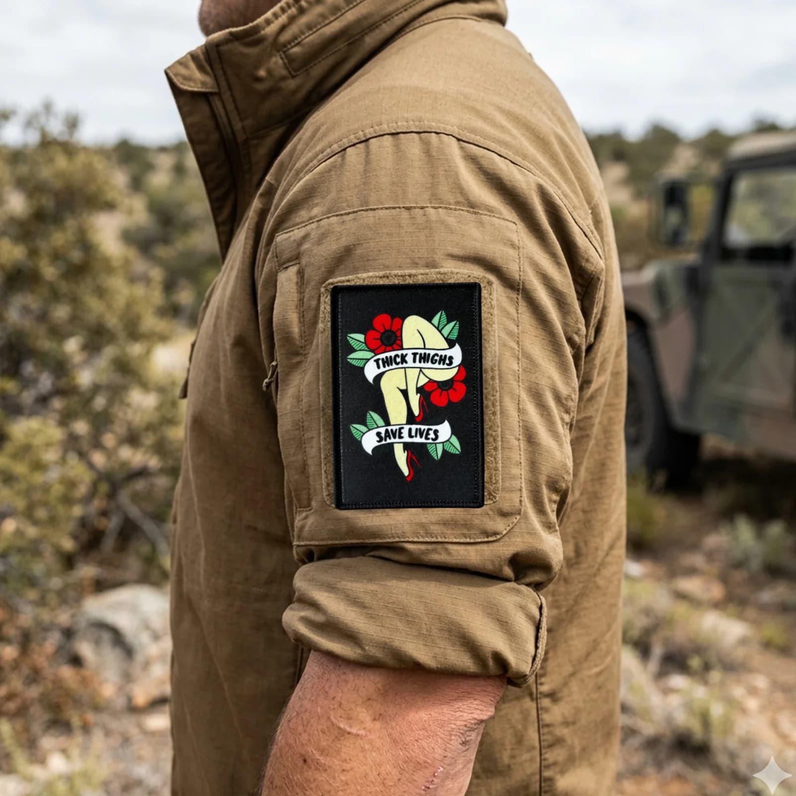 Thick Thighs Save Lives Printing Patch Tactical Vest Hook and Loop Badge Backpack Morale Stickers Armband Patches for Clothing