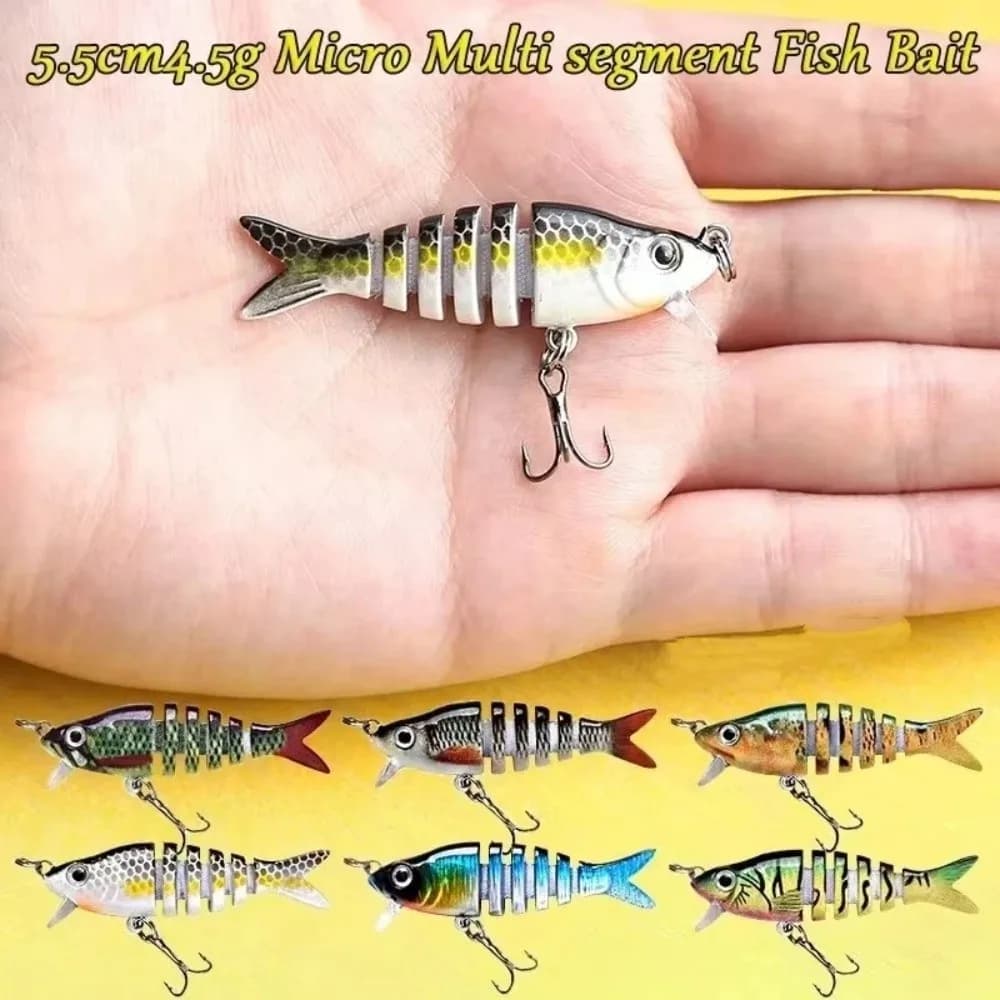 5.5cm Length Multi Section Bait 4.5g Weight 6-section Tongue Plate Micro Bait Sea Bass Lure Simulation Design