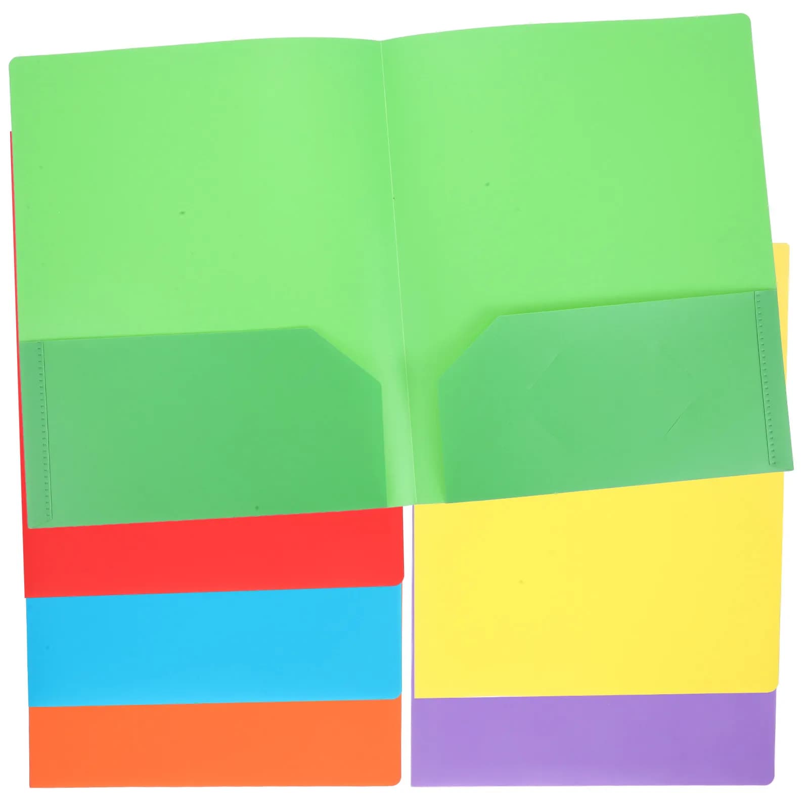 6Pcs Plastic A4 File Folder Pocket Folder Two Prong Document Organizer Office School Filing Cabinet Binder for School