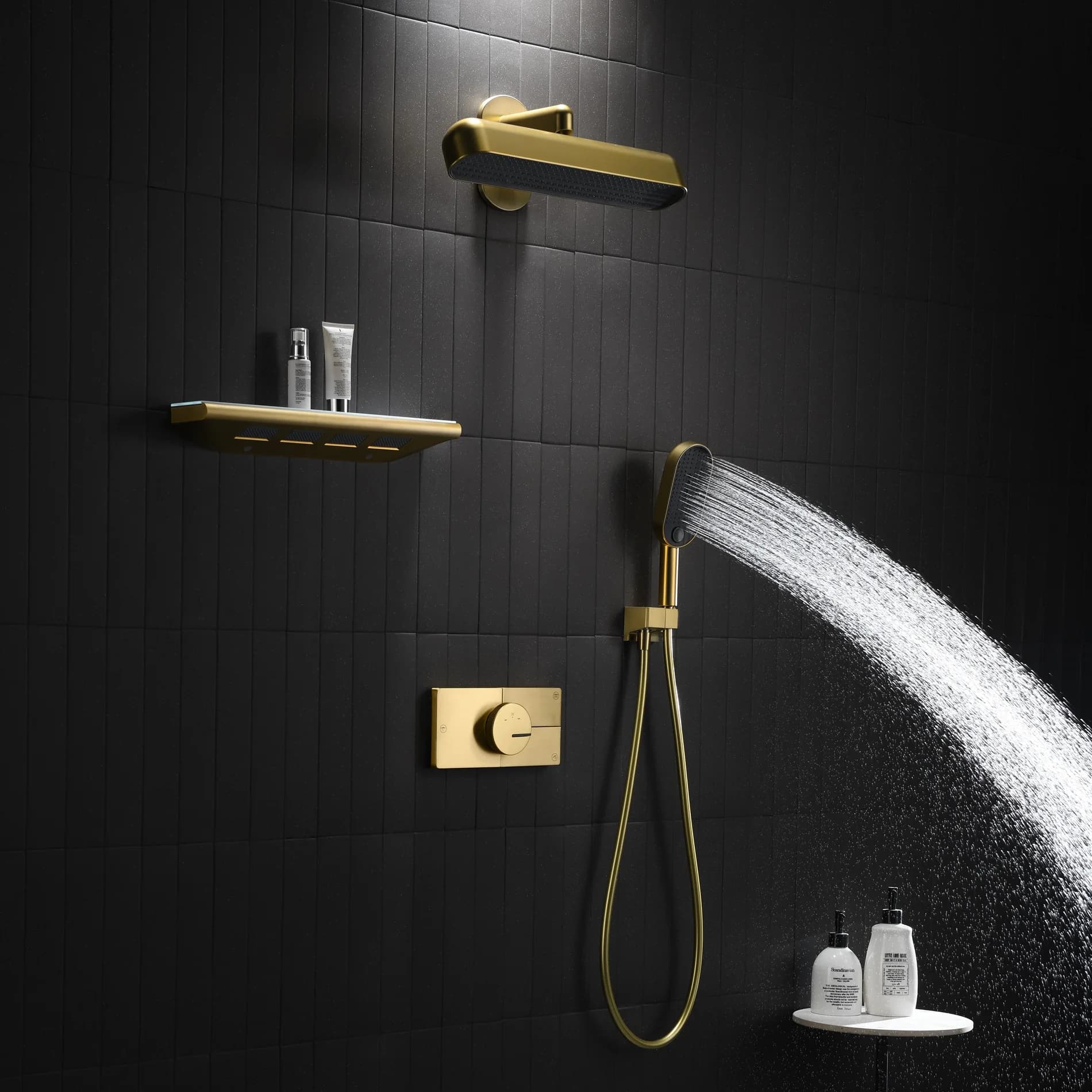 All Copper Concealed Showerhead Set Constant Temperature Hotel Embedded Pre-Embedded Hidden Showerhead for Bathroom