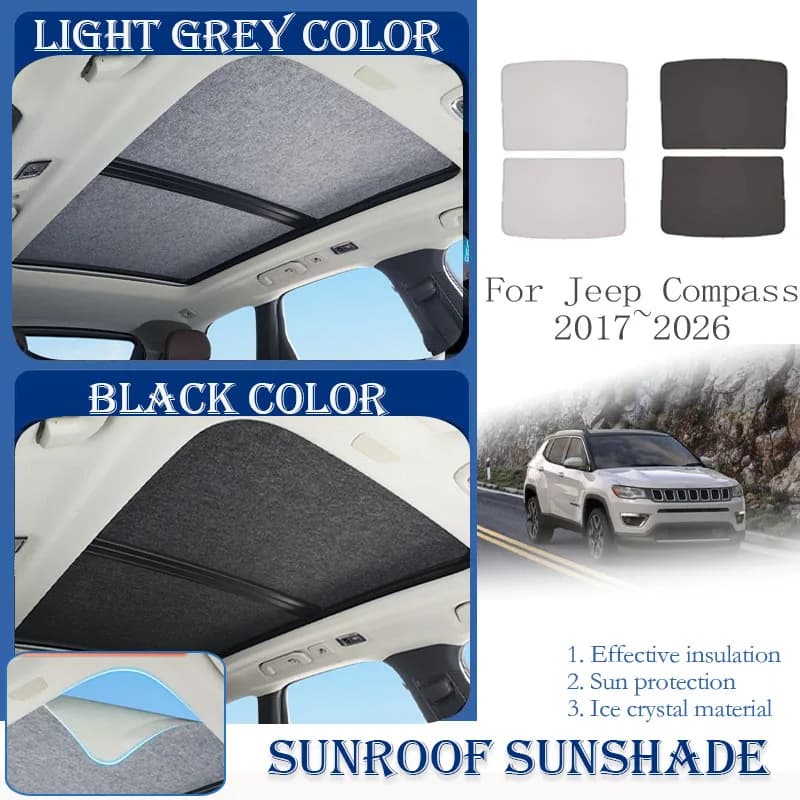 Parasole per Tettuccio Auto per Jeep Compass MP MK2 2017-2026, Pellicola con Cristalli di Ghiaccio Nano, Visiera Parasole per Finestrini, Accessori Auto