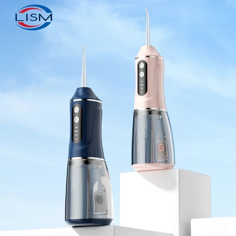 Irrigatore Orale Dentale, Idropulsore Domestico, Macchina per Pulizia Orale con 5 Ugelli, 3 Modalità, Ricaricabile USB, Serbatoio da 300ml