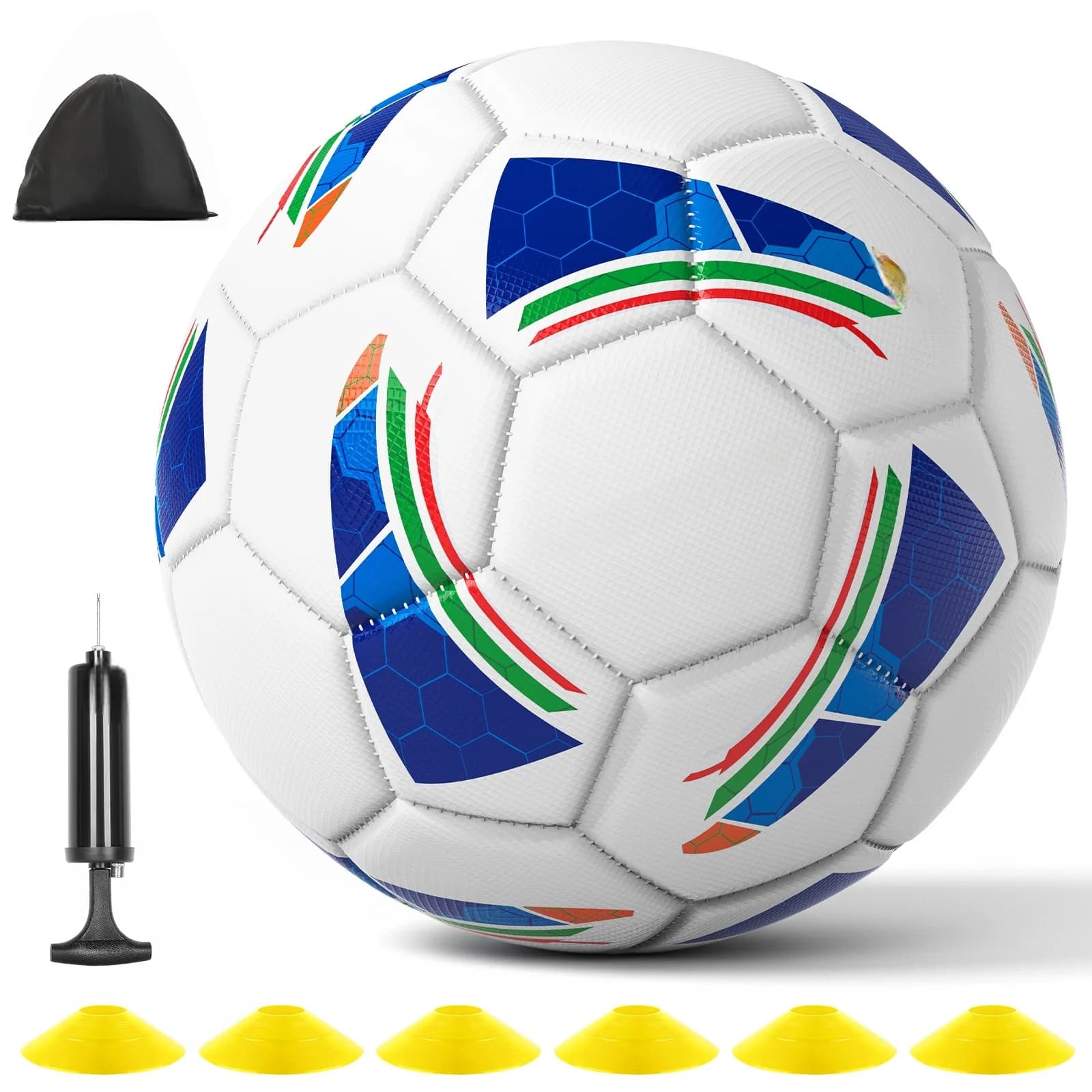 Palloni da Calcio Misura Standard 4, Cuciti a Macchina, in PU, per Campionati Sportivi, Senza Cuciture, Resistenti all'Usura, Antiscivolo, per Partite all'Aperto
