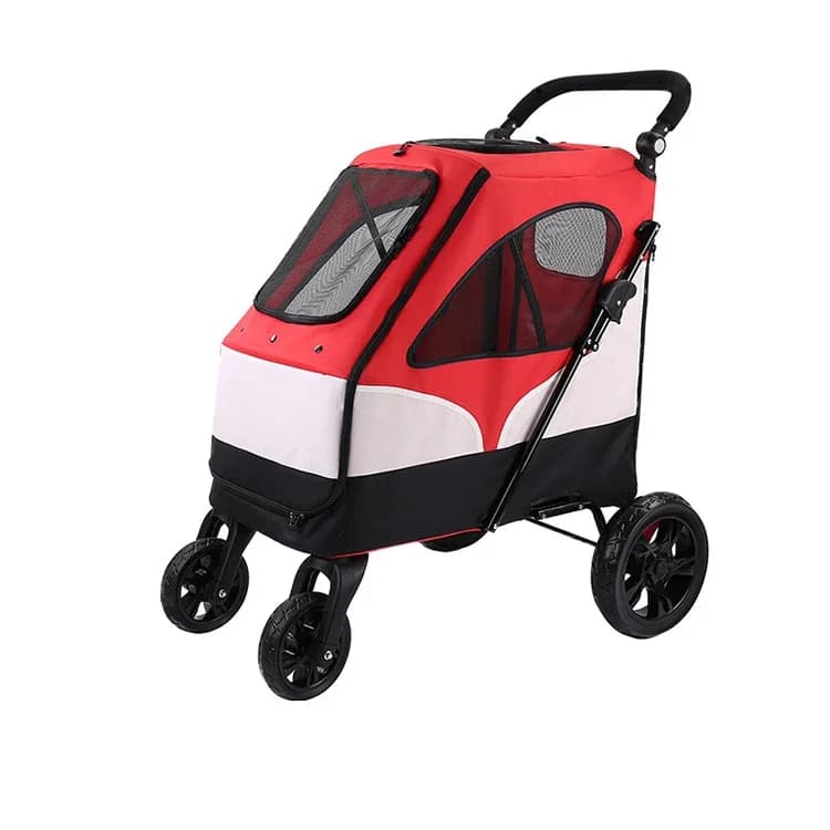 Carrello portatile per viaggi all'aperto per animali domestici Carrello per auto a 4 ruote Carrello per animali pieghevole con ruote comfort ad alta tecnologia