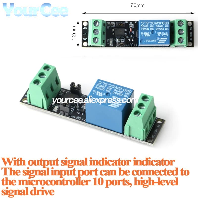 DC 3V single channel relay module High level driver card Insulated control module optical coupler for Arduino