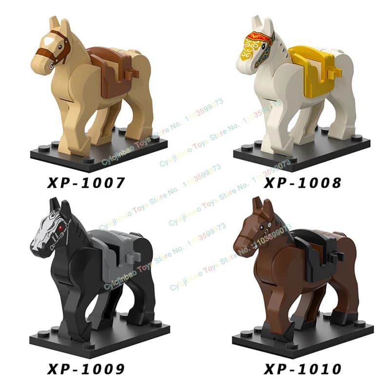 Cavallo da guerra militare medievale adatto alle figure d'azione antiche Building Blocks Accessori Giocattolo per bambini Regalo XP1007-XP1010