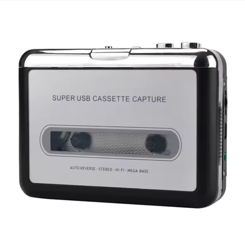 Lettore di cassette USB Vecchio registratore audio con nastro a cassetta Cattura walkieman inverso automatico da nastro a formato MP3 Convertitore con auricolare