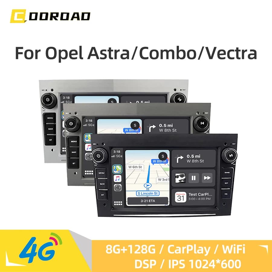 7 "Android 14.0 Autoradio Per Opel Astra Corsa Combo Vectra CarPlay Navigazione GPS 4G WiFi Bluetooth DSP Video Lettore Multimediale