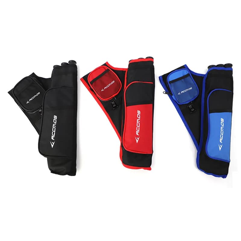 ACCMOS Borsa posteriore portatile con supporto per faretra per frecce per tiro con l'arco a 3 tubi con cintura regolabile
