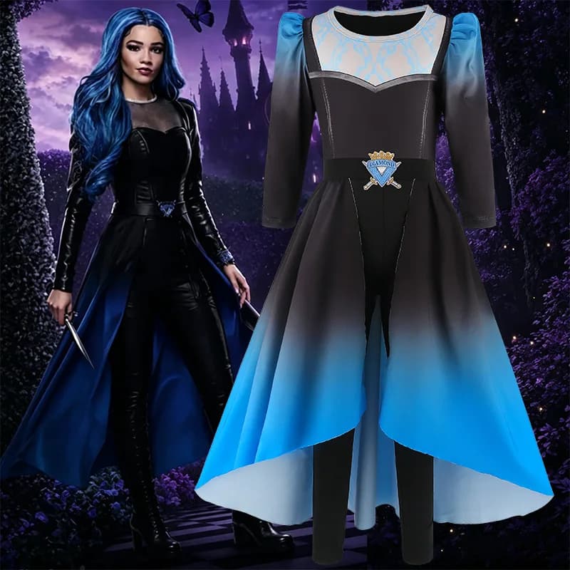 Halloween Cosplay Descendant 5 Costumes Dark Wonderland Same Two-Piece Set Stage Performance Costumes Carnival Performance Costu