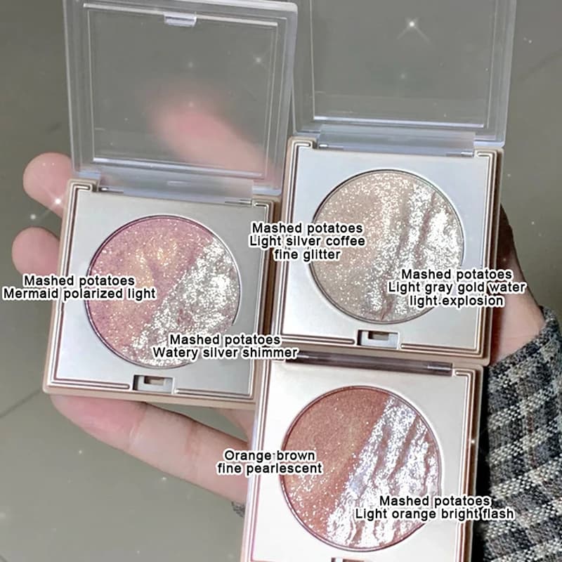 HERORANGE Illuminante Patate Puree Doppio Colore Diamantato Palette Glitter Naturale Contouring Blush Trucco