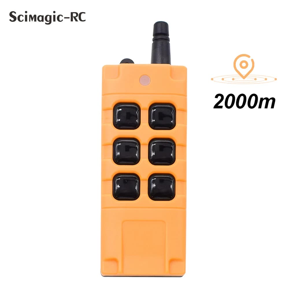 2000M 433Mhz telecomando Wireless industriale impermeabile ad alta potenza a prova di caduta 2/4/6 pulsante di apprendimento codice 1527 Controller