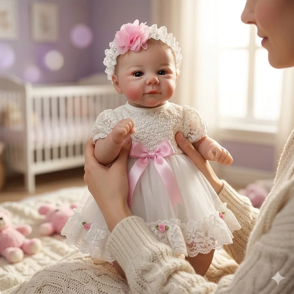 Bambola Reborn da 18 pollici, con un affascinante abito da sposa, pelle 3D con vene visibili, ideale per regali di compleanno e festività.