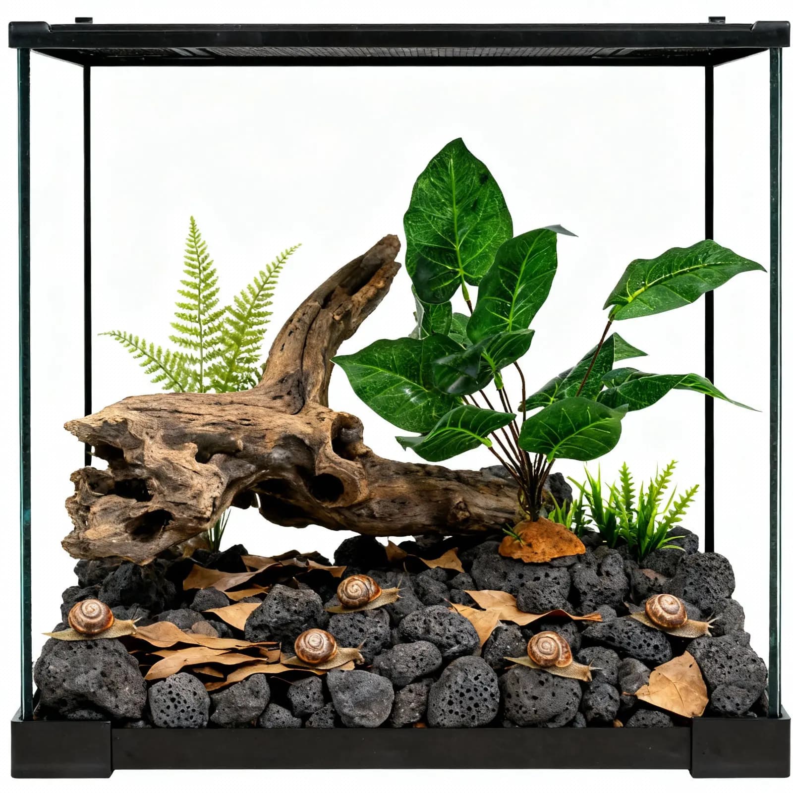 Simulation Reptile Tank Plant Decoration Realistic Leaves Lifelike Artificial Plant Hideout for Amphibians Terrarium Landscape