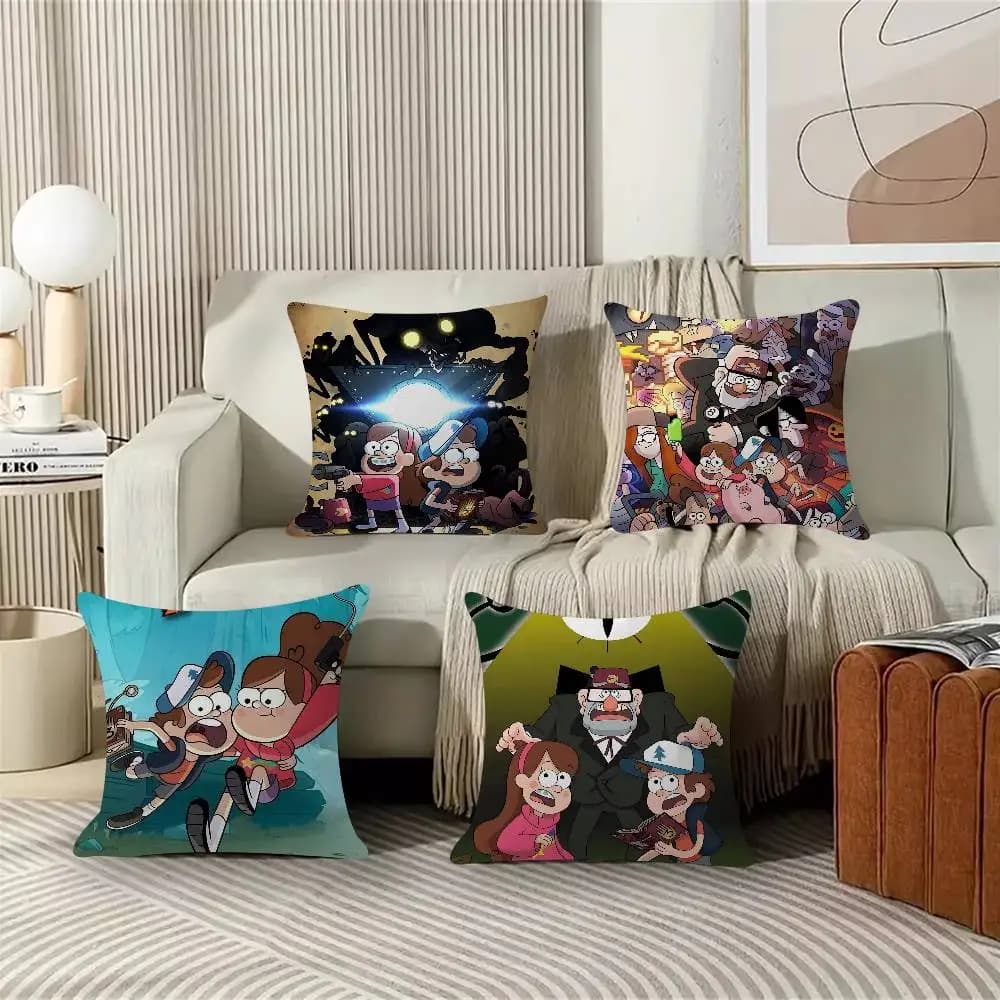 Fodera per cuscino classica del film Gravity Falls, regalo a tema cartone animato, per camera da letto, casa, divano, sedia, decorazione