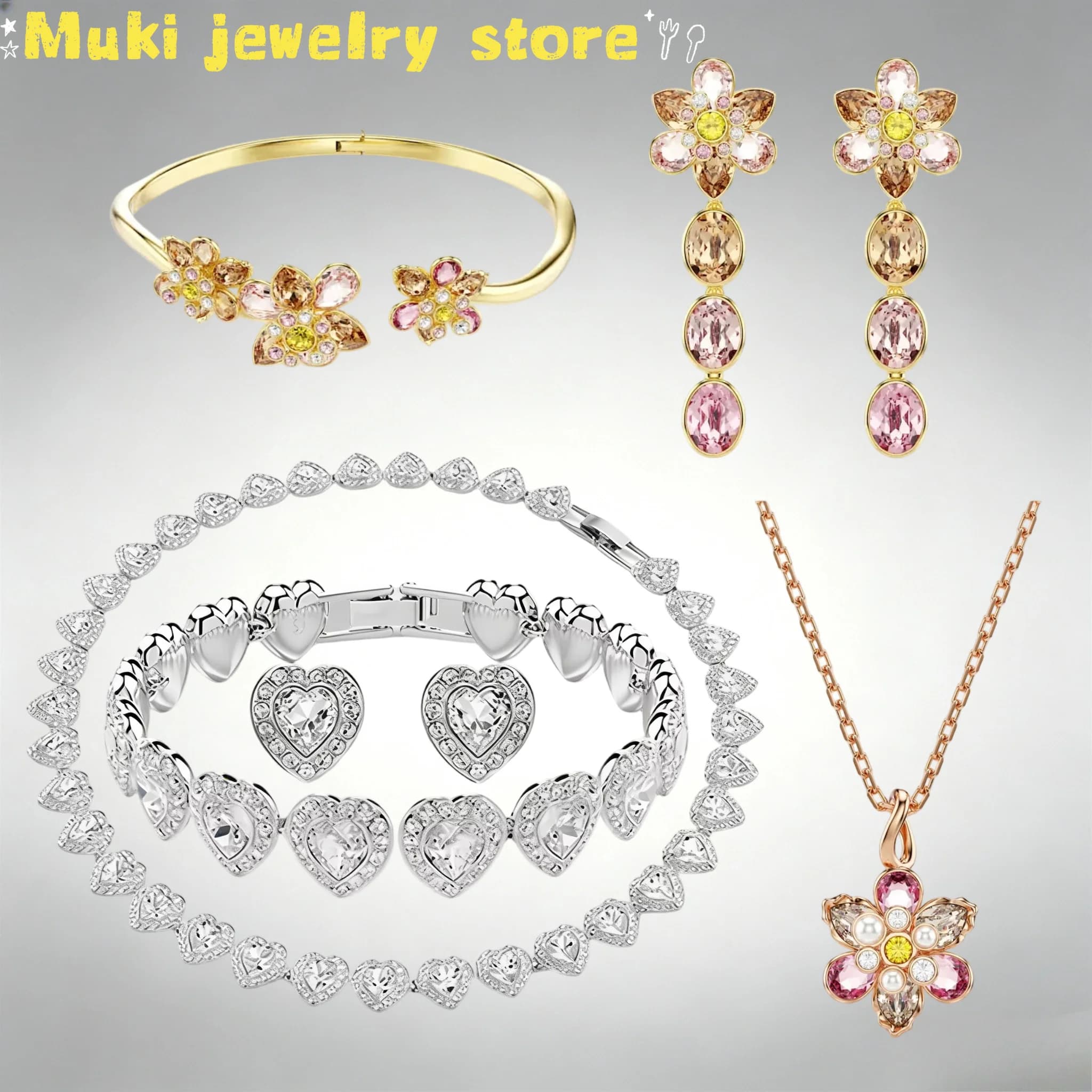 New Necklace 2026 Original Exquisite Jewelry Set Luxury Brand Chain Necklace Bracelet Ring Personalized Women's Memorial Gift