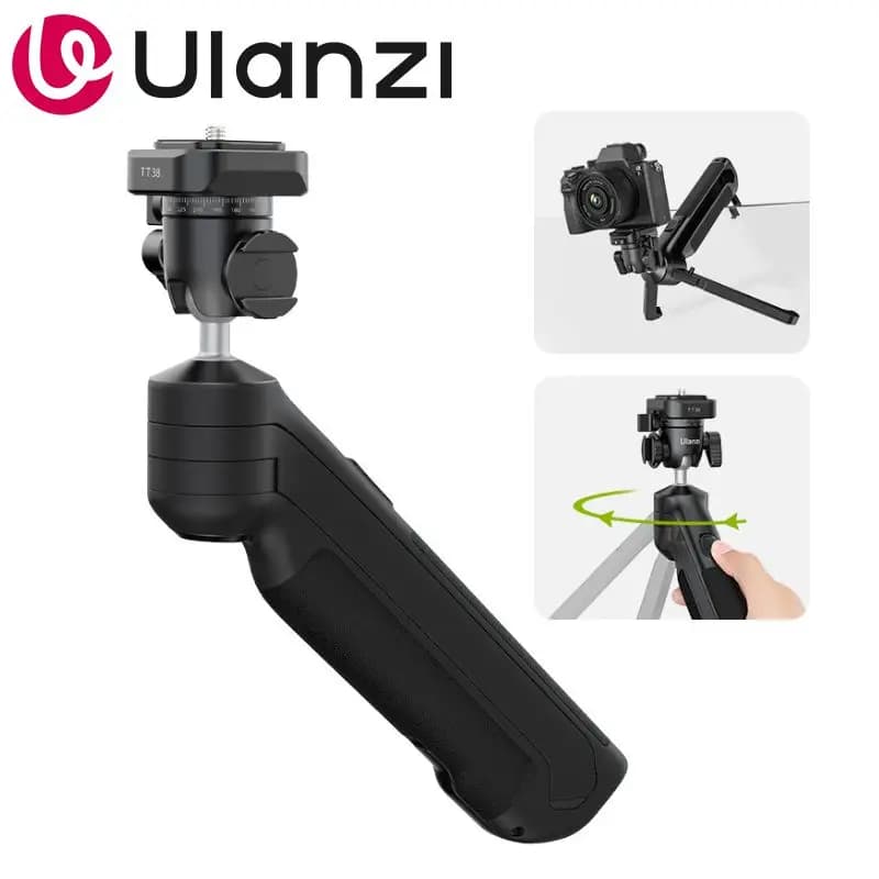 Ulanzi VlogPod TT38 Treppiede 2-in-1 con Impugnatura per Fotocamera e Treppiede da Tavolo con Testa a Sfera a Sgancio Rapido Uka per Riprese Vlog in Movimento
