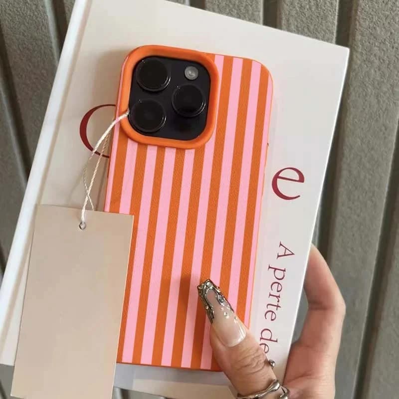 Minimalist Colorful Striped Lichee leather pattern Phone Case For Samsung S25 S24 S23 S22 S21 S20 S10 Plus FE Ultra 4G 5G Cover