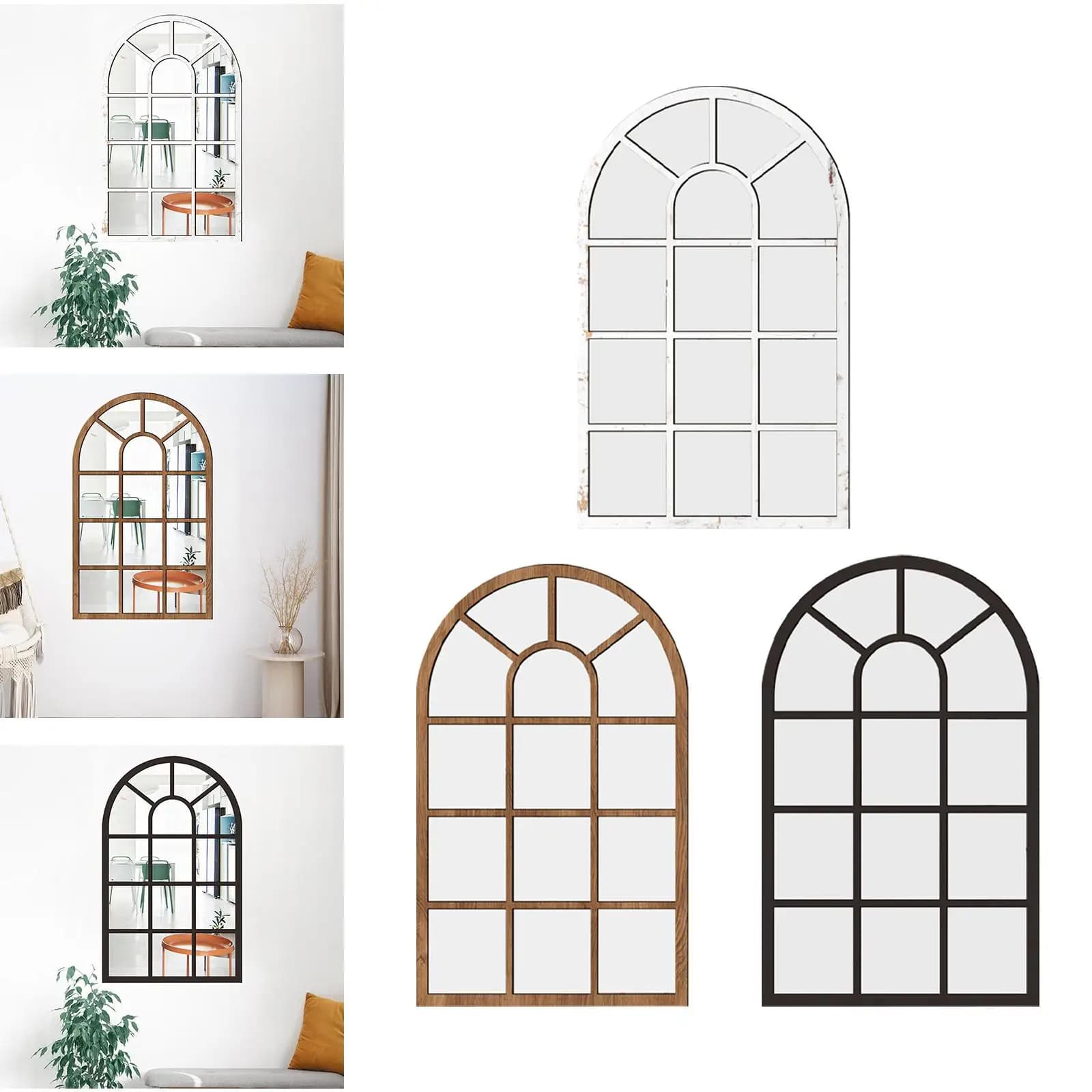 Specchio da parete per finestra ad arco Specchio decorativo Specchio rustico per finestra Specchio ad arco Decorazione da parete per ingresso Vanity Bagno Decorazioni per la casa