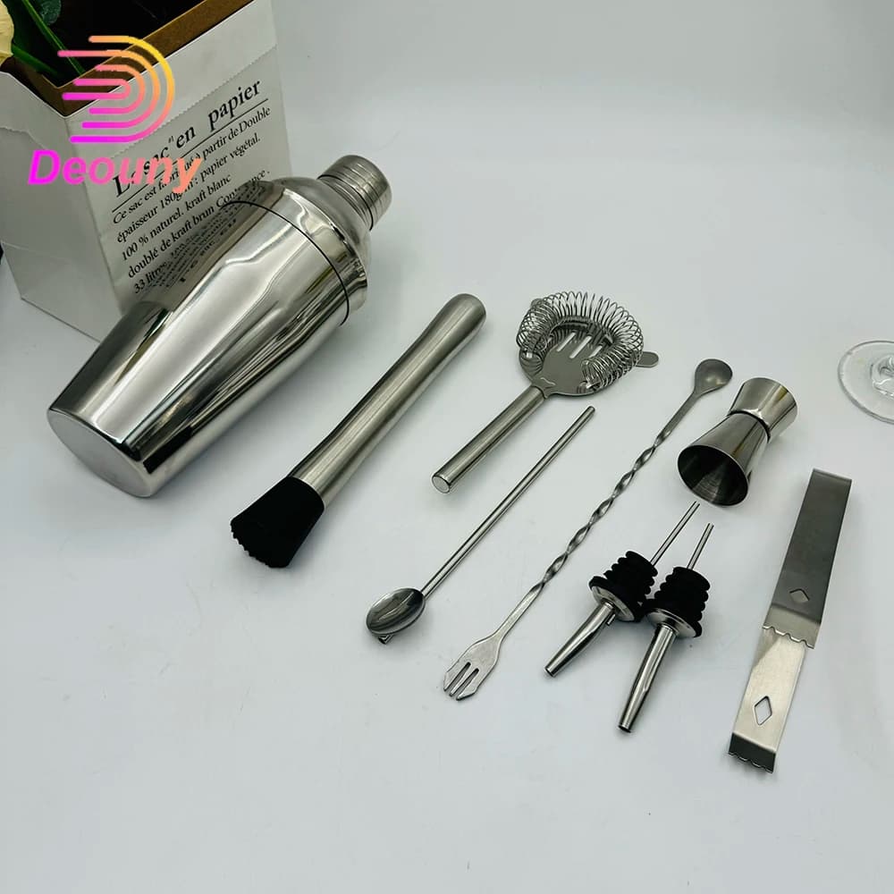 DEOUNY 5/6/9PCS Cocktail Shaker In Acciaio Inox Vino Martini Boston Shaker Mixer Per Bar Party Bartender Strumenti Bar Accessori