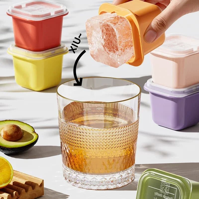 6-1 Pezzi Stampi Creativi per Cubetti di Ghiaccio Quadrati, Stampi Riutilizzabili per Mini Cubetti di Ghiaccio, Gadget per Congelare Bevande al Whisky, Utensili da Cucina
