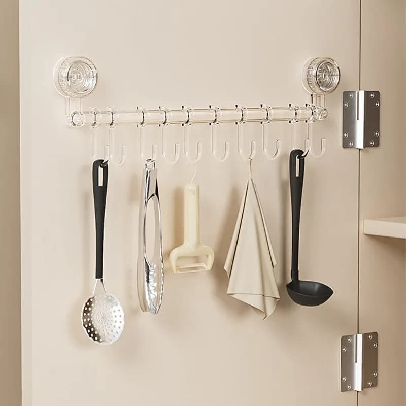 Gancio a ventosa scorrevole per cucina, appendiabiti da parete senza foratura, resistente, per porta, armadio, bagno