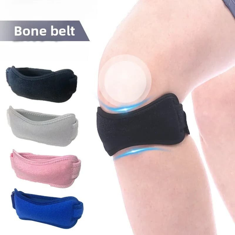Supporto per Ginocchio con Fascia per Tendine Rotulee, Regolabile, con Assorbimento degli Urti e Compressione, per Basket e Sport