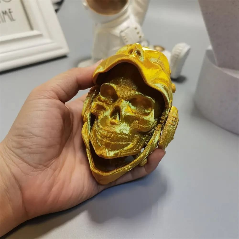 Custom Machined 3D Printing Mask Model Pla Colorful Skull Mask Model Skull Decoration Flip Knight Mask Halloween Gift