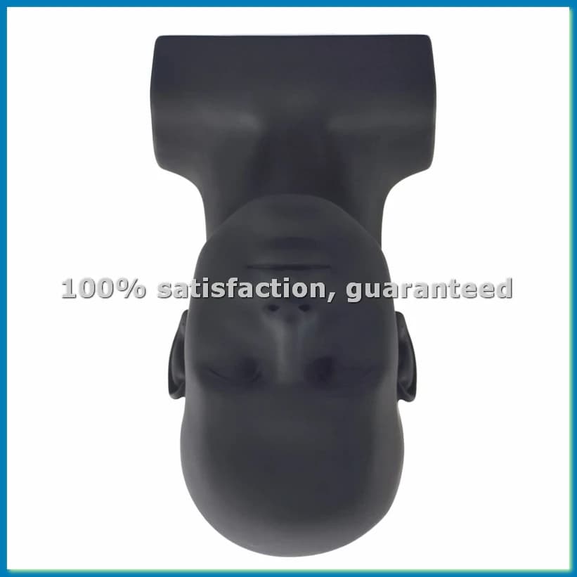 Testa di Manichino Maschile Professionale per Esposizione di Parrucche, Cappelli e Cuffie (Nero Opaco)-FABY