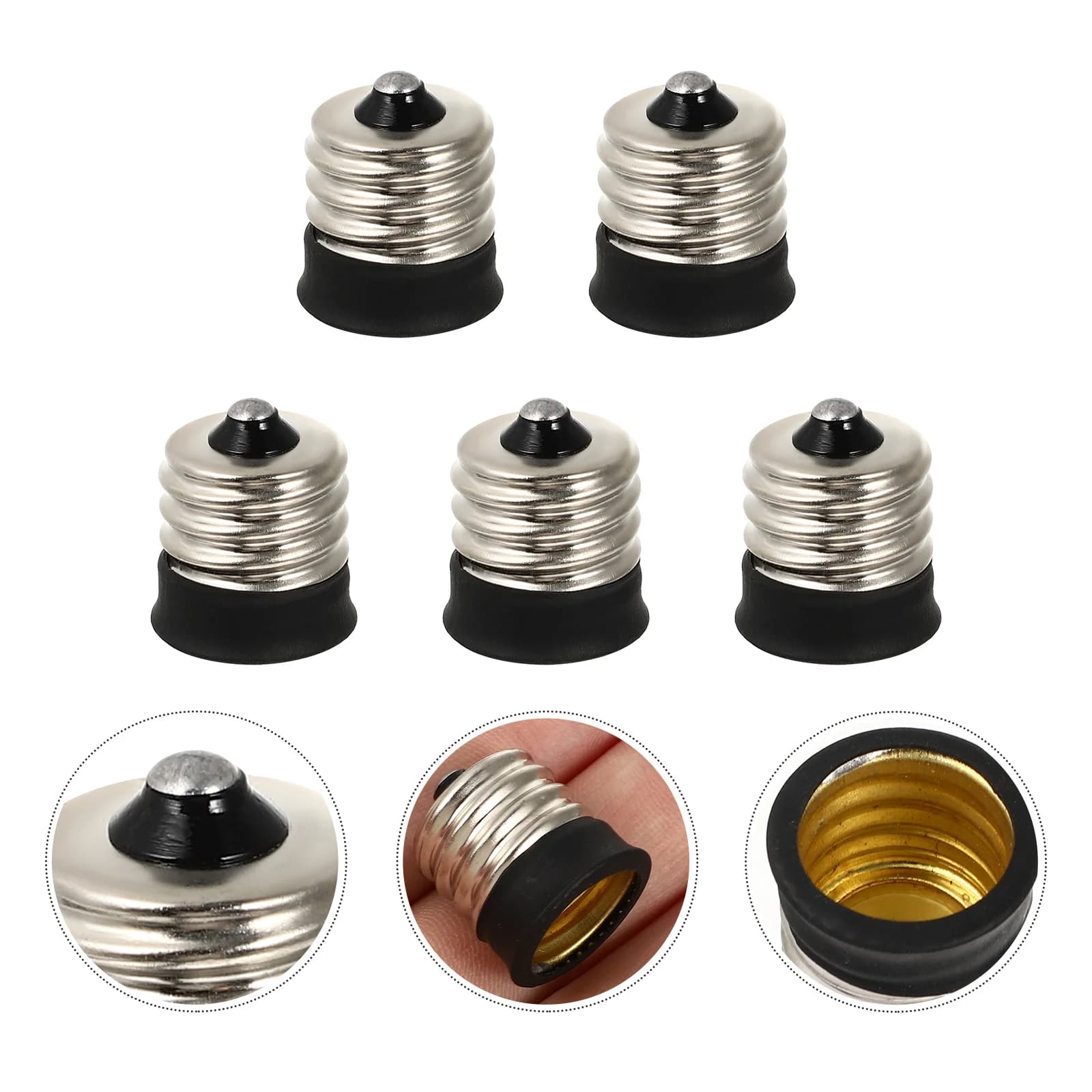 5 pz E17 conversione portalampada convertitore spina a E14 adattatore Base titolari luce presa etichetta