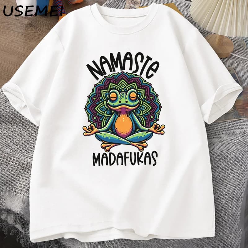 Print Pure Cotton T-Shirt Unisex Loose Crew Neck Novelty Casual Short Sleeve Tee