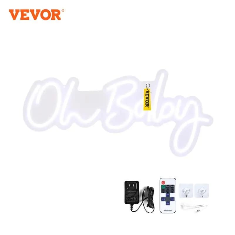 VEVOR Oh Baby Insegna al neon Decorazione Illuminazione illuminata Segnaletica Bianco caldo/freddo Celebrazione Parete Festa Lampada da notte al neon a LED