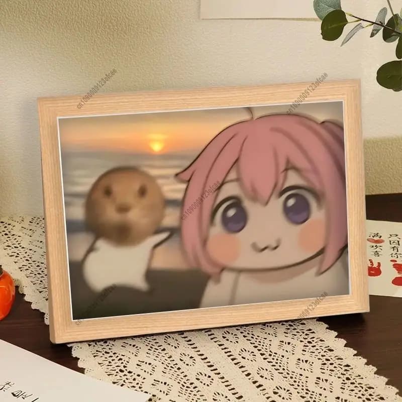 DORO Resin Photo Frame Funny Cat Desk Decoration Anime Creative Frame for cartoons Ornament Gift for home office decor
