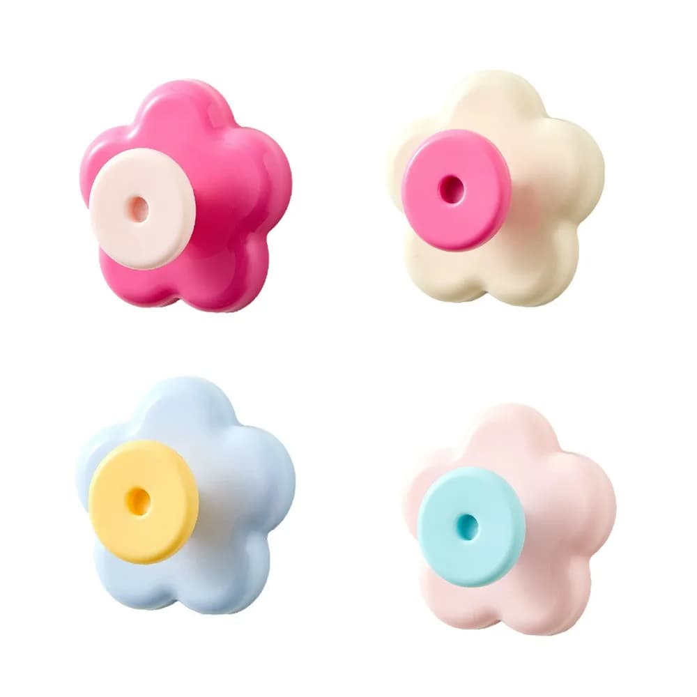 Set di 4 Ganci Multifunzionali a Ventosa Senza Foratura, Ganci Decorativi da Parete per Fiori, Impermeabili, Portachiavi da Cucina
