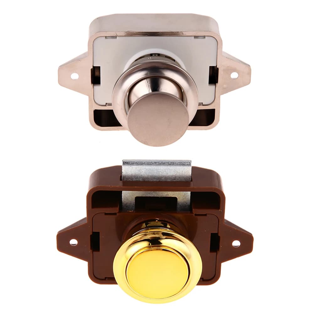 1PC Mini Pulsante di Blocco Cattura Blocco Manopola Della Porta Dell'armadio Camper Caravan Camper RV Cabinet Cassetto Push Latch Blocco Hardware