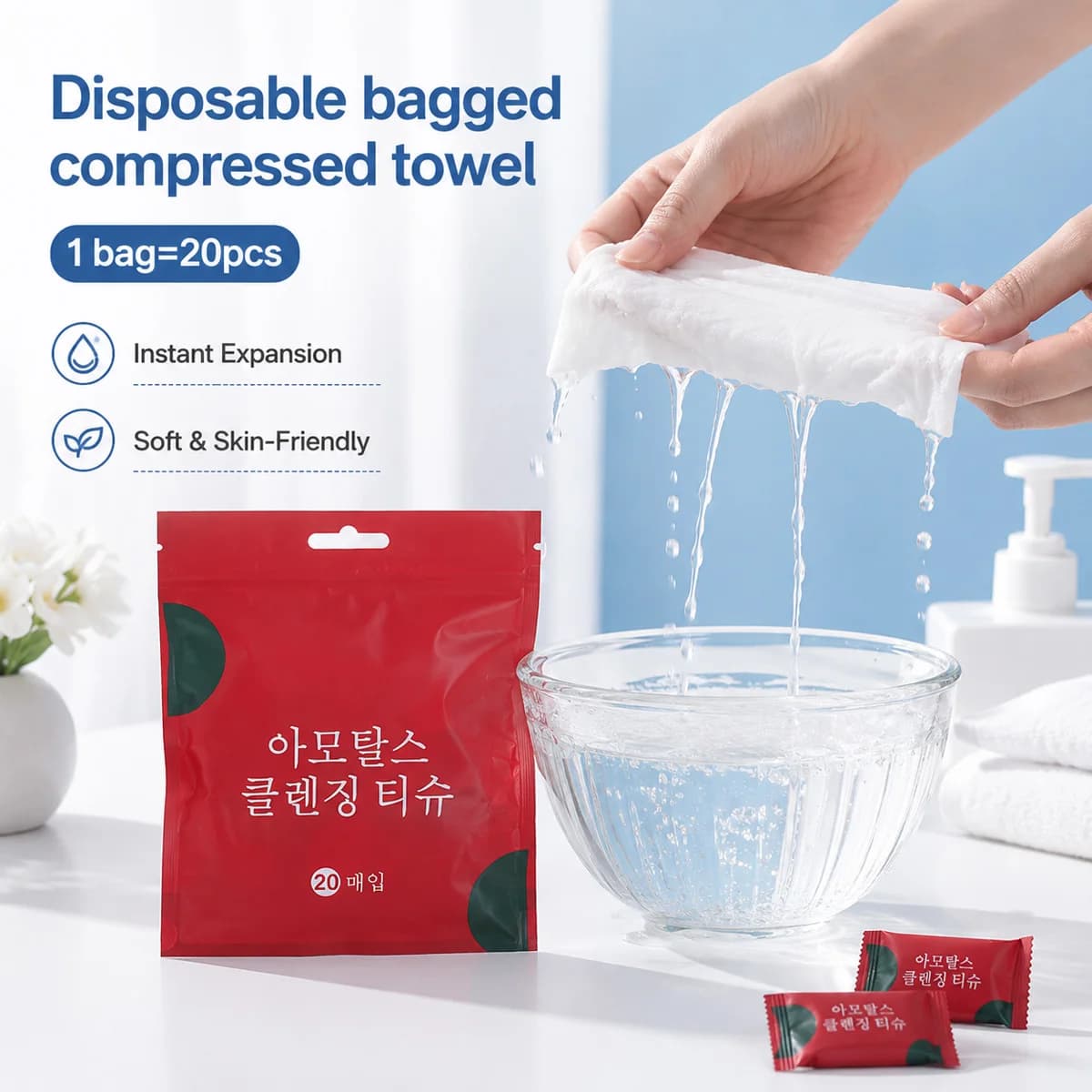 10/20pcs Disposable Compressed Towel Piece Disposable Portable Face Towel Suitable For Cleaning Both Dry And Wet Travel Camping