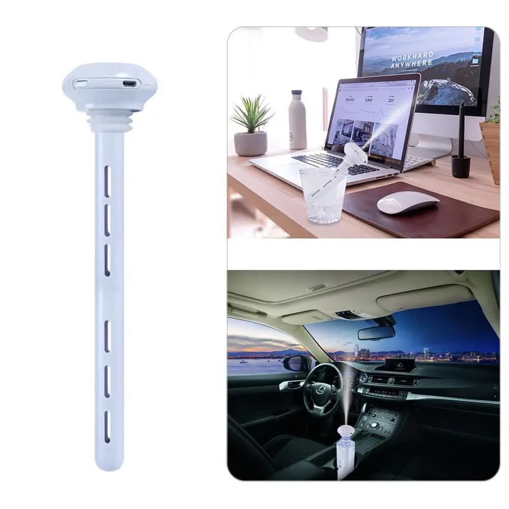 Umidificatore d'Aria USB Portatile a Ultrasuoni con Lampada LED, Purificatore per Auto in ABS, Diffusore di Oli Essenziali e Aromi per Casa