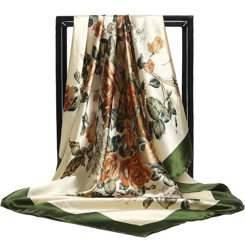 Fashion Floral Print Sheet, Popular Bandanes 90X90CM, Luxury Silk Scarves for All Seasons with Solar Protection