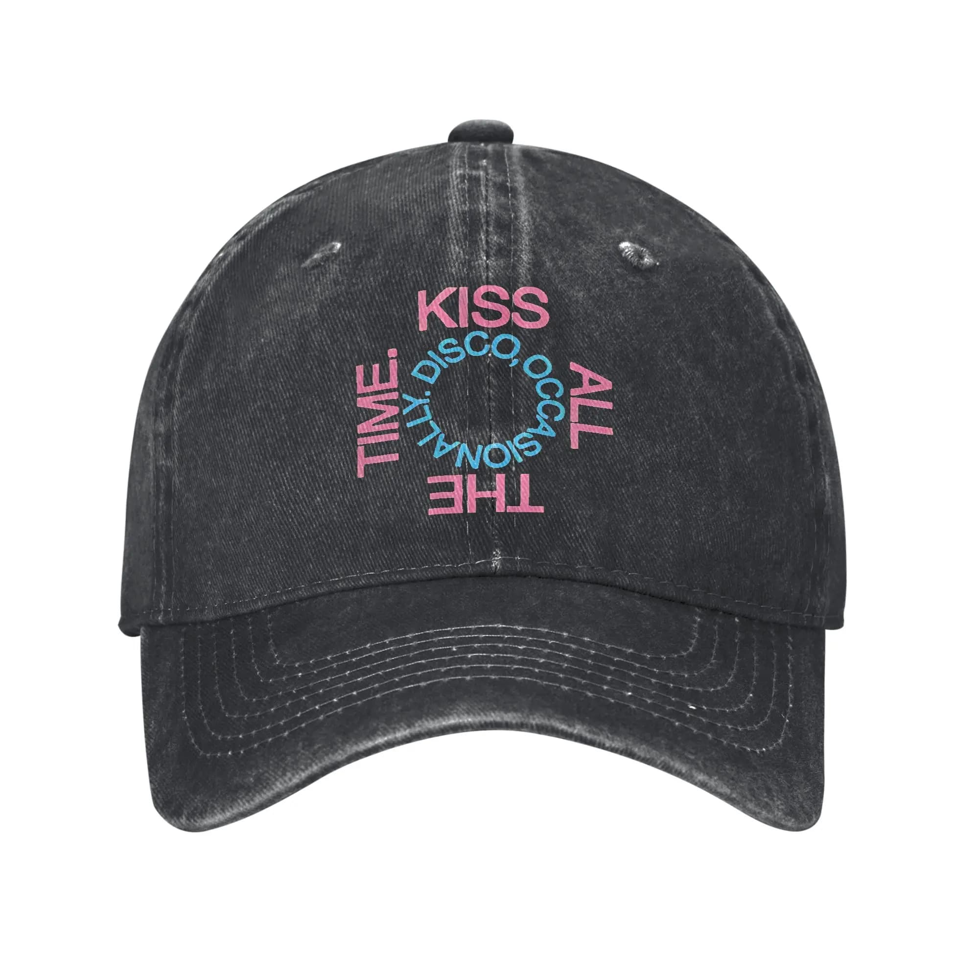 Kiss All The Time Disco, Occasionally 2026 Washed Baseball Cap Sun Trucker Hat Summer Unisex Men Tennis Skate Baseball Caps