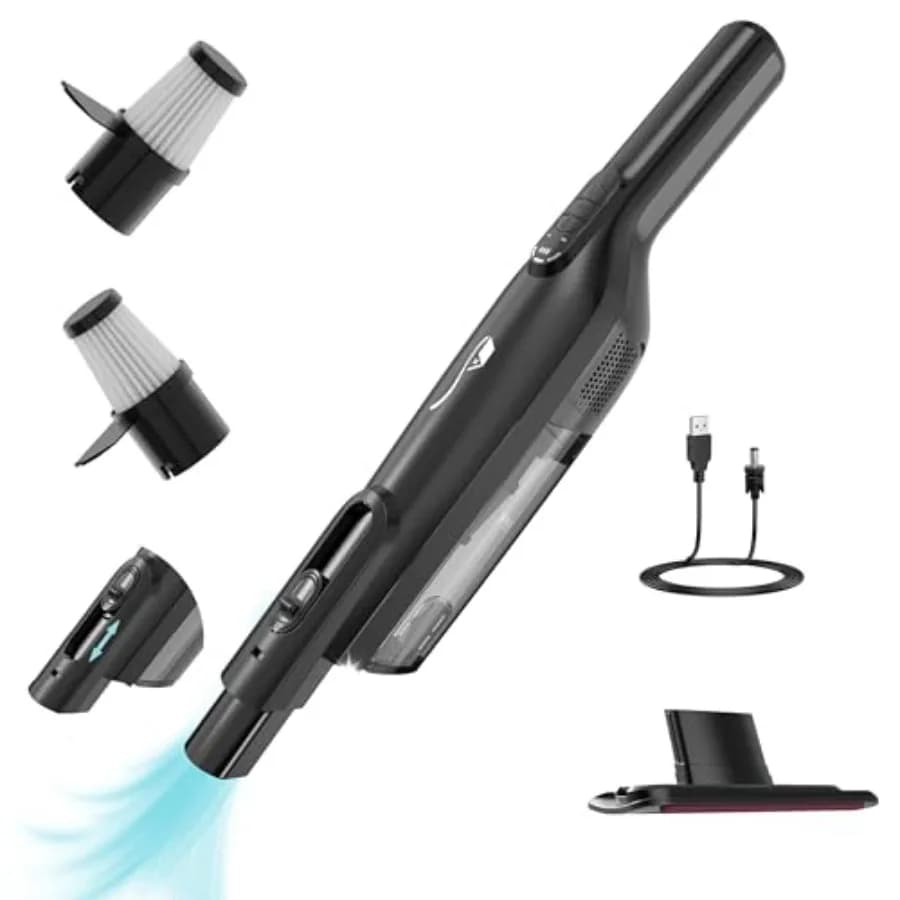 Aspirapolvere Portatile Senza Fili Leggero con Luce LED, Ricaricabile, con Funzione One-Touch E