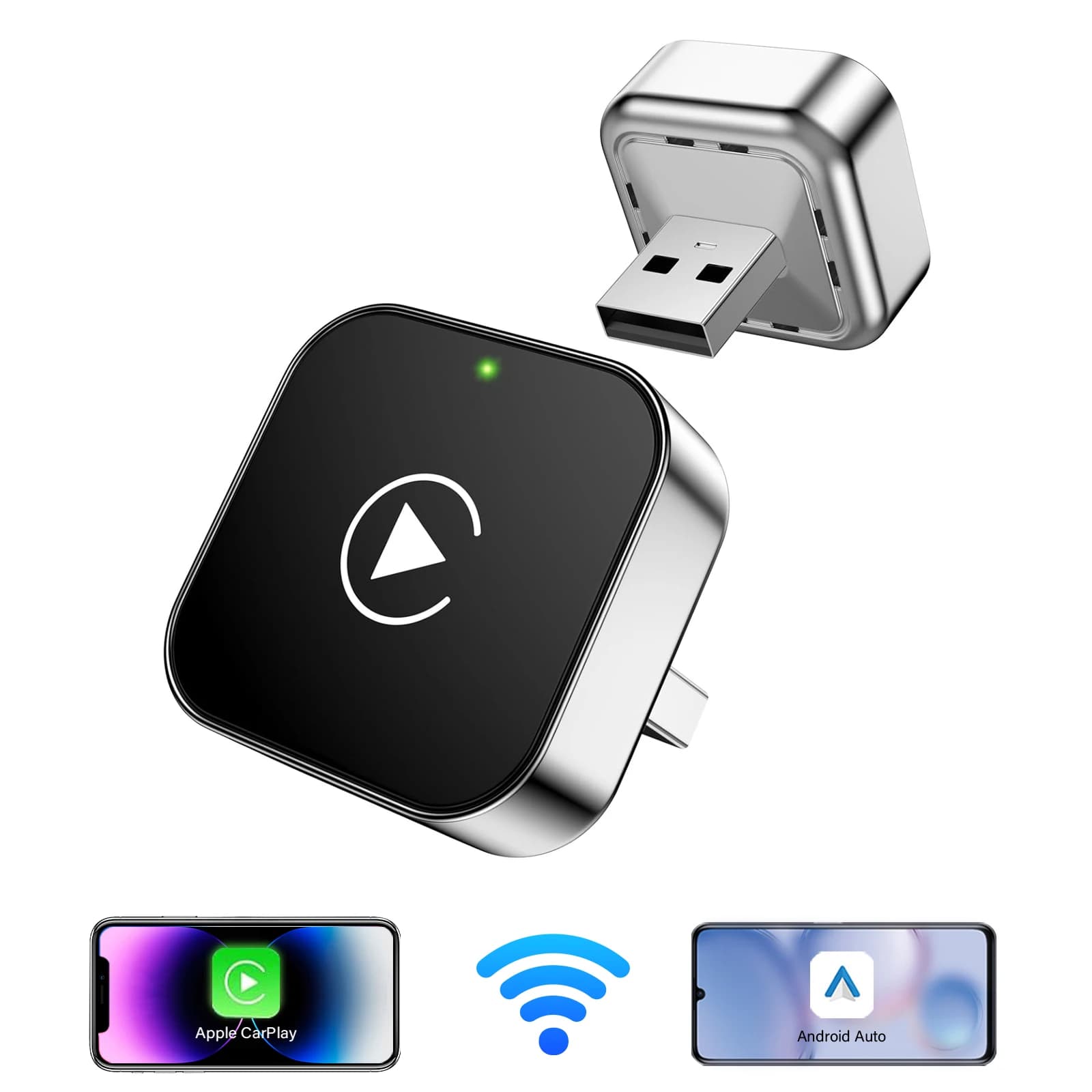 Pionray Wireless CarPlay Android Auto Adattatore USB Dongle Smart Mini Box Plug And Play Universale per Toyota Honda Ford Benz