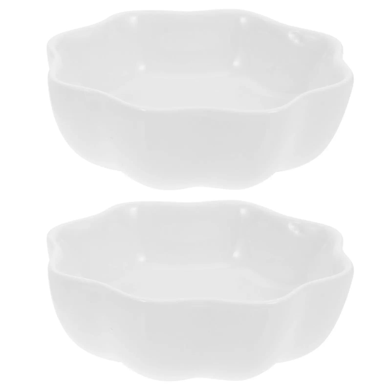 2Pcs Ceramic Hamster Bowl Premium Washable Feeding Dish Wear-Resistant Smooth Design Prevents Spills Food Water Container