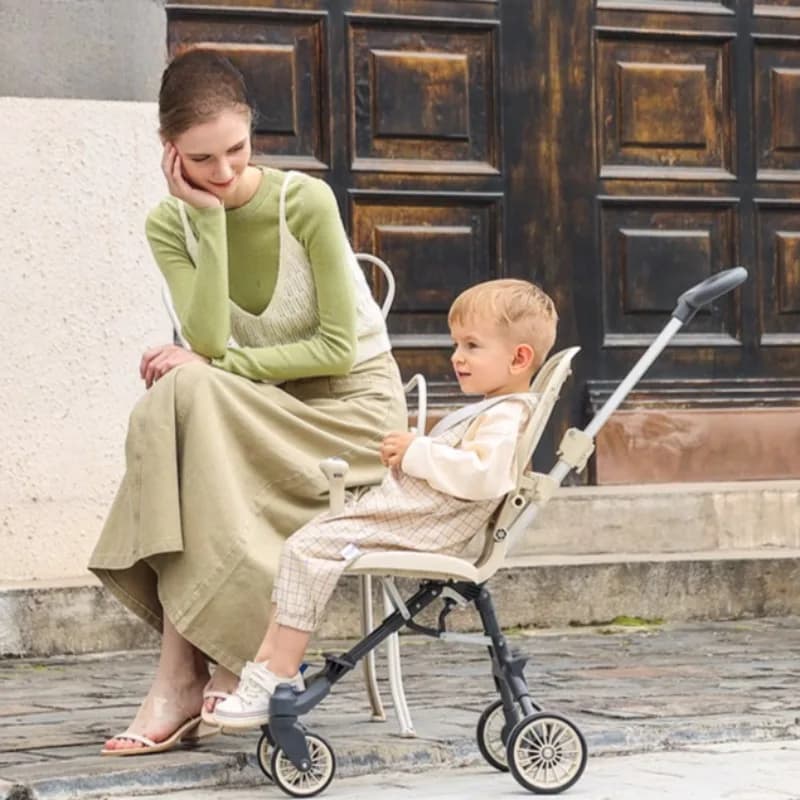 Passeggini per bambini che camminano Passeggino a quattro ruote Carrozzina pieghevole leggera Installazione gratuita Passeggino da viaggio bidirezionale