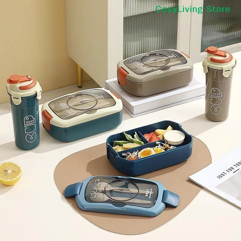 [CL]Portable Compartmentalized Bento Box (with Cup) – Microwave-Safe, Airtight Food Storage Container[CL]